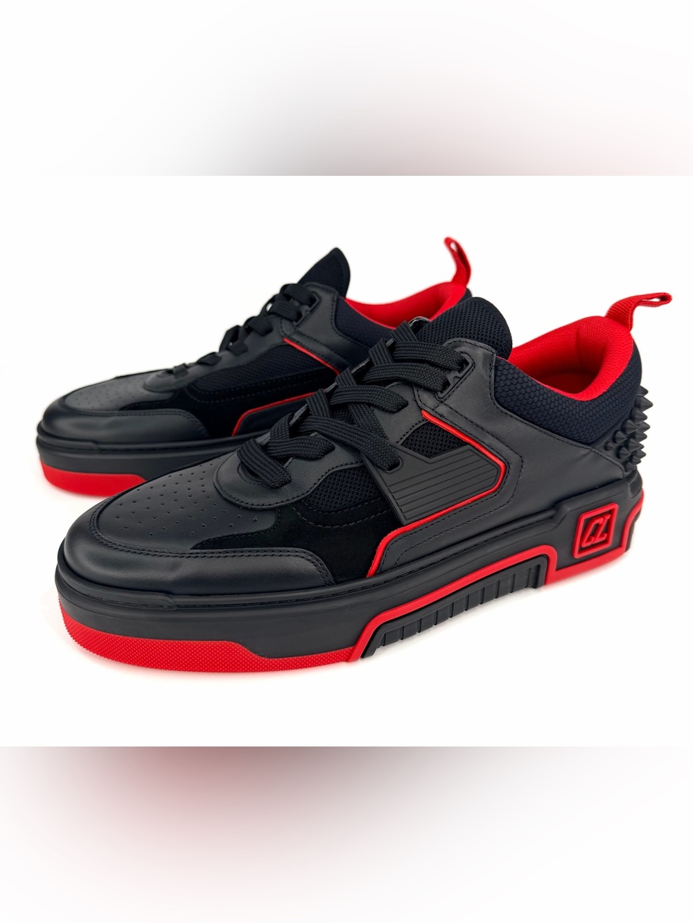 CHRISTIAN LOUBOUTIN Astroloubi Black Leather Ace Men Sneakers EU 45.5 - US 12.5